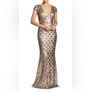Dress the Population Gold Sequin Maxi Dress